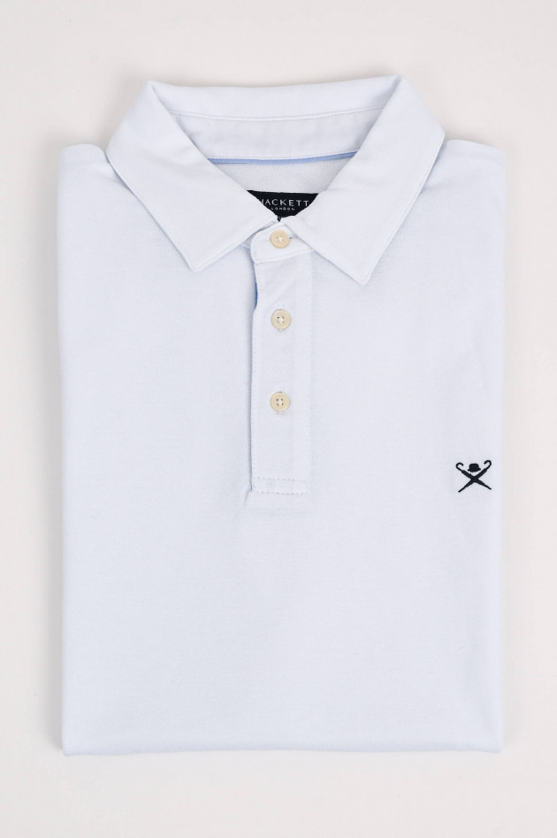 Hackett London Poloshirt mit Stickerei in Weiß