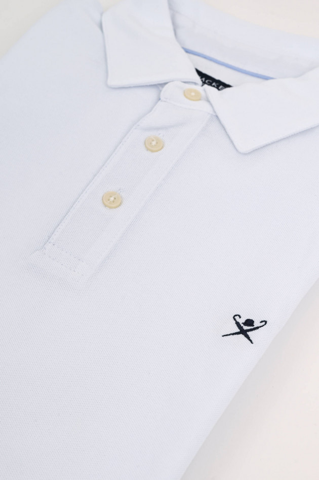 Hackett London Poloshirt mit Stickerei in Weiß