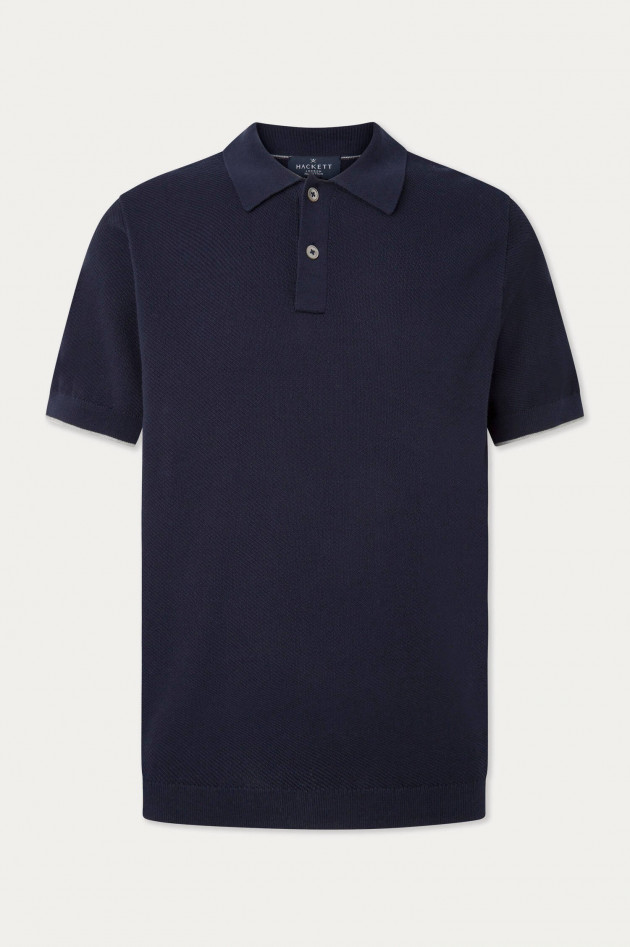 Hackett London Poloshirt mit Struktur in Navy