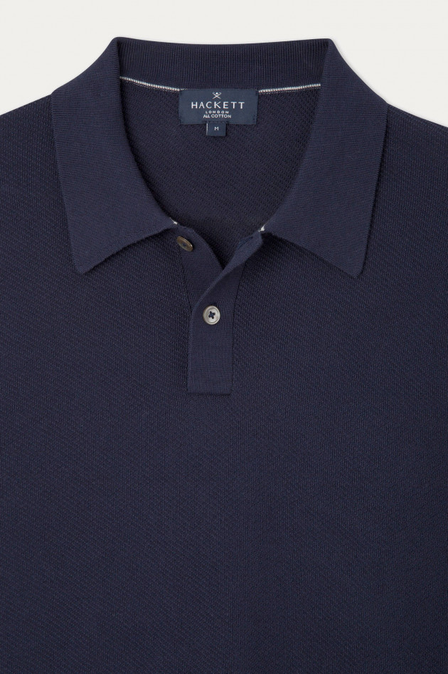 Hackett London Poloshirt mit Struktur in Navy