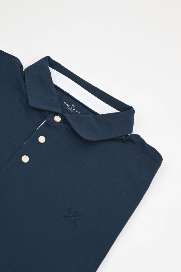 Hackett London Polo-Shirt mit eingesticktem Logo in Navy
