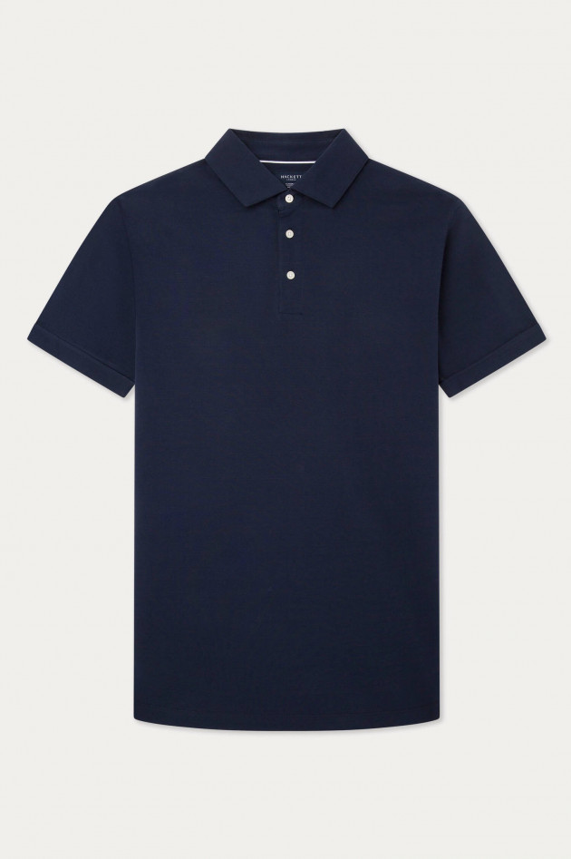 Hackett London Poloshirt in Mittelblau meliert