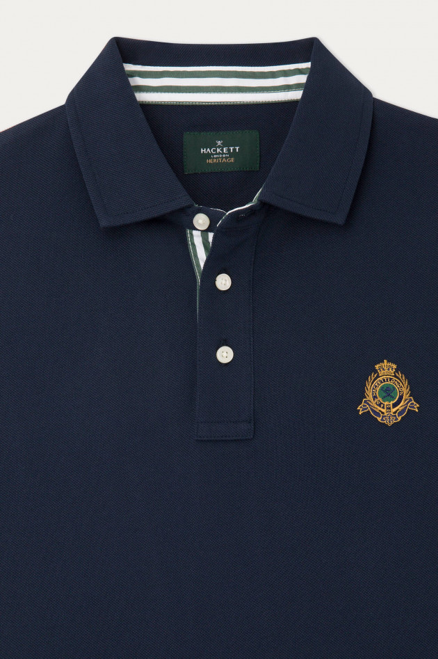 Hackett London Polo-Shirt mit gesticktem Logo in Navy