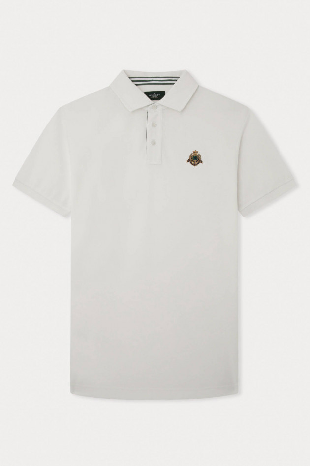 Hackett London Polo-Shirt mit eingesticktem Logo in weiß