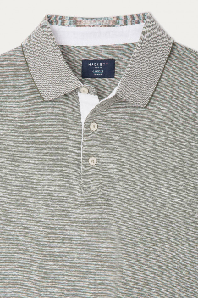 Hackett London Poloshirt in Khaki meliert