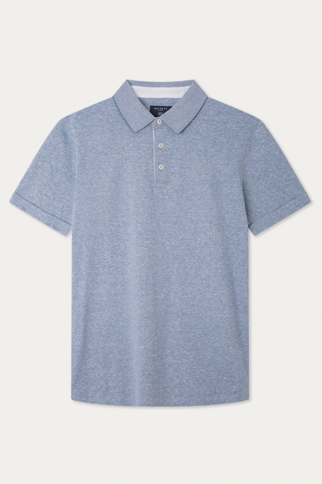 Hackett London Poloshirt in Mittelblau meliert