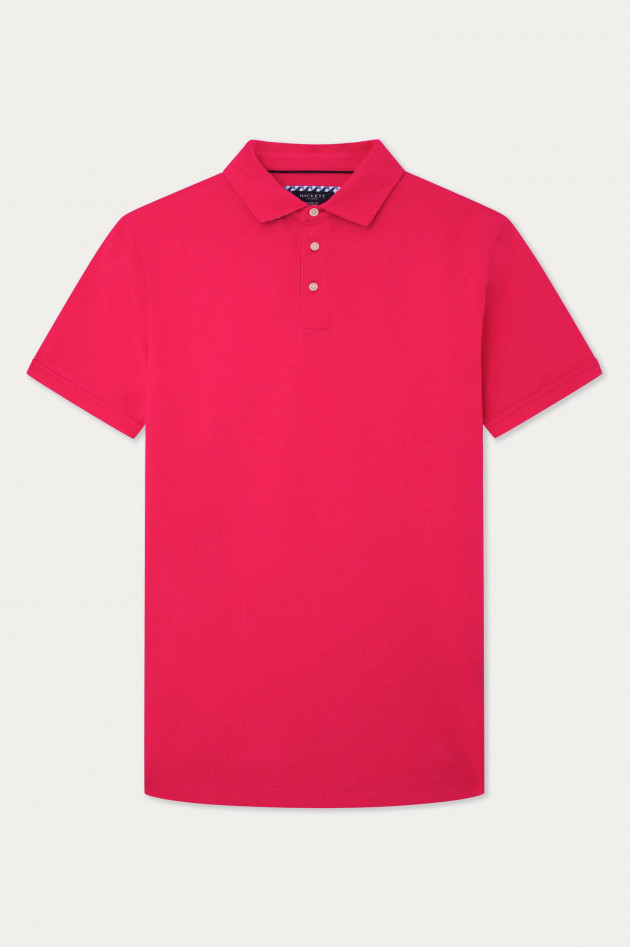 Hackett London Poloshirt mit gemustertem Unterkragen in Fuchsia