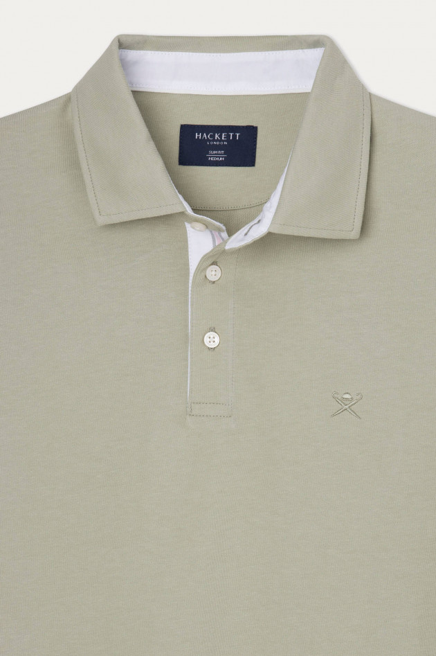 Hackett London Polo-Shirt mit eingesticktem Logo in Salbei