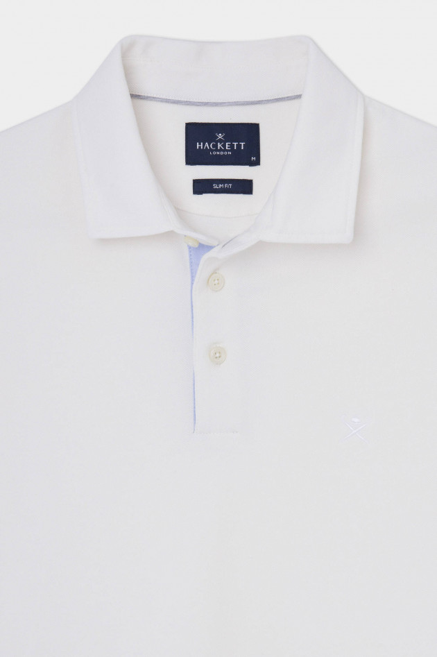 Hackett London  Polo-Shirt mit gesticktem Logo in Weiß