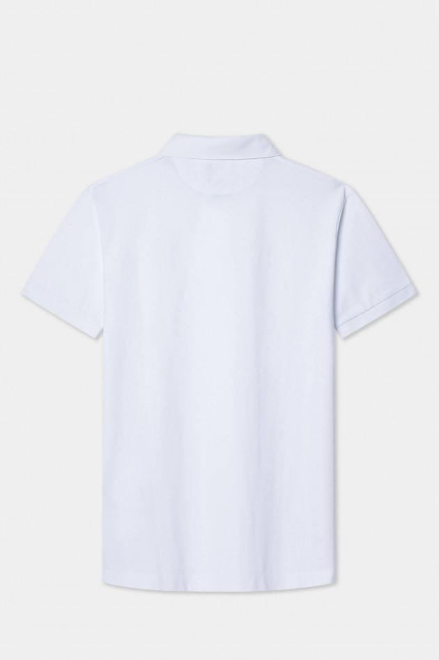 Hackett London Poloshirt mit Knopfleiste in Kontrastfarbe in Weiß