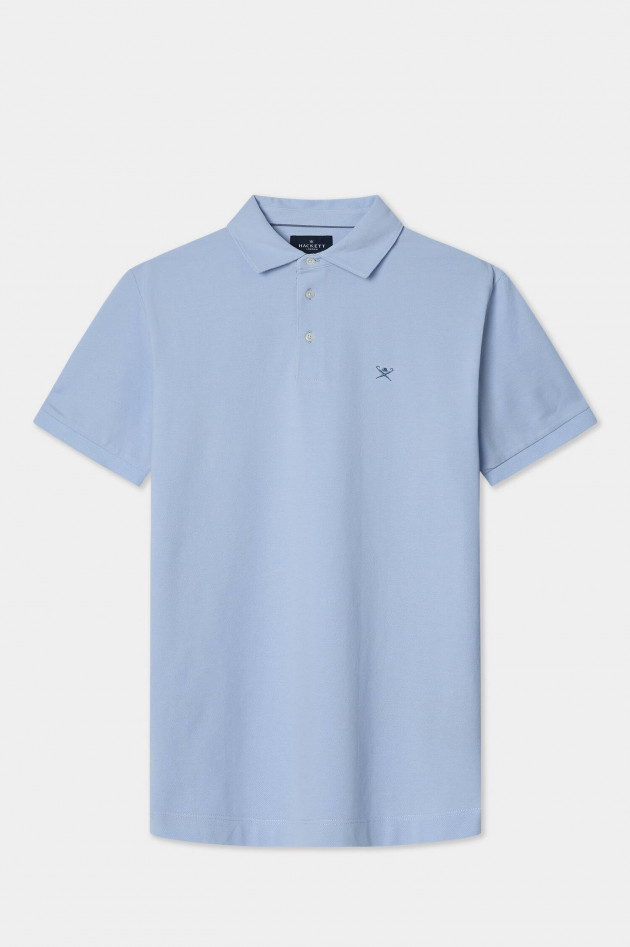 Hackett London Poloshirt mit Knopfleiste in Kontrastfarbe in Blue