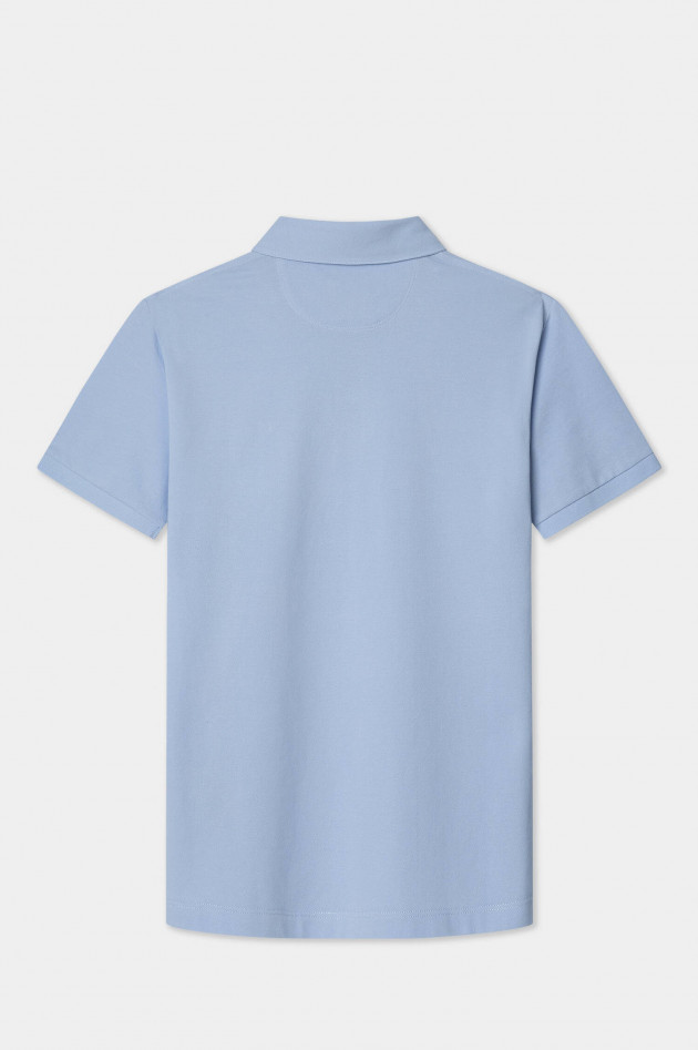 Hackett London Poloshirt mit Knopfleiste in Kontrastfarbe in Blue