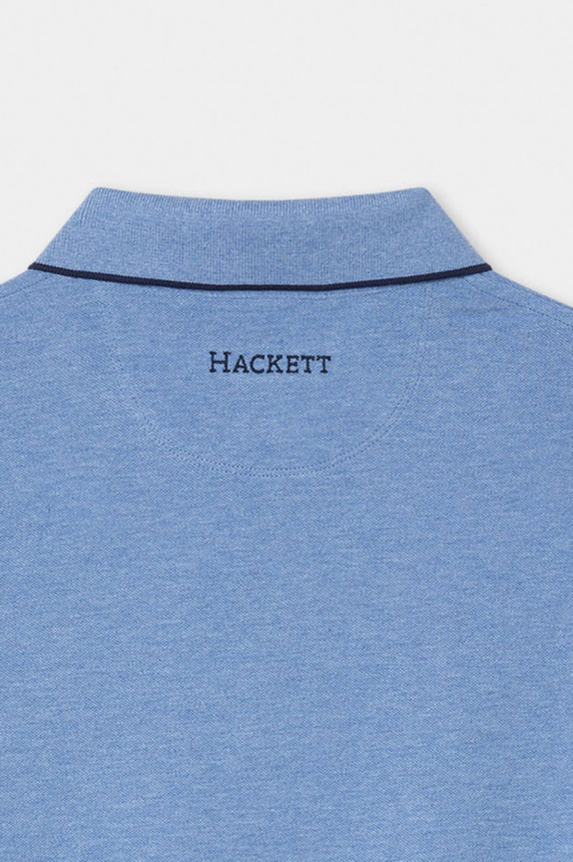 Hackett London Poloshirt mit Logo in Kontrastfarbe in Jetty