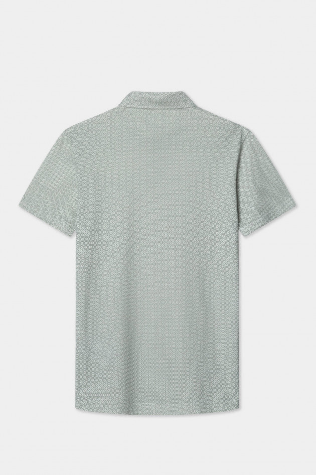 Hackett London Gemustertes Polo mit gesticktem Logo in Grün