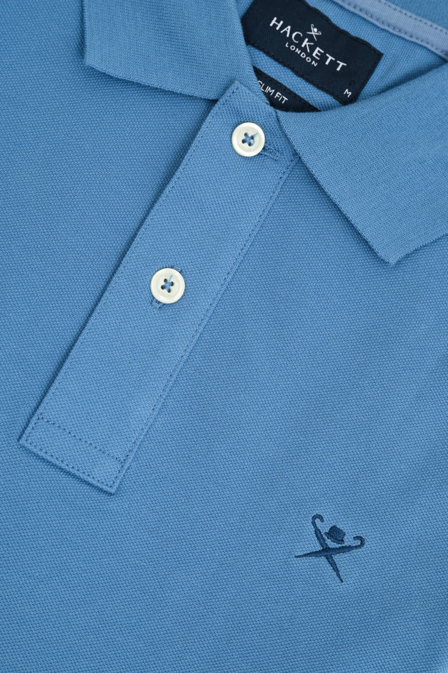 Hackett London  Poloshirt mit gesticktem Logo in Pacific Blue