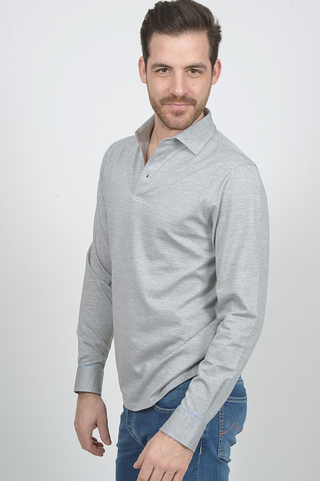 Hackett London Polo in Grau meliert
