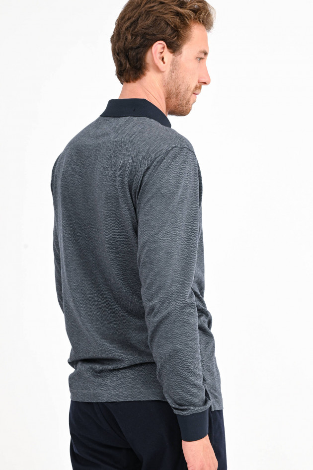 Hackett London Gemustertes Rugby Shirt in Anthrazit