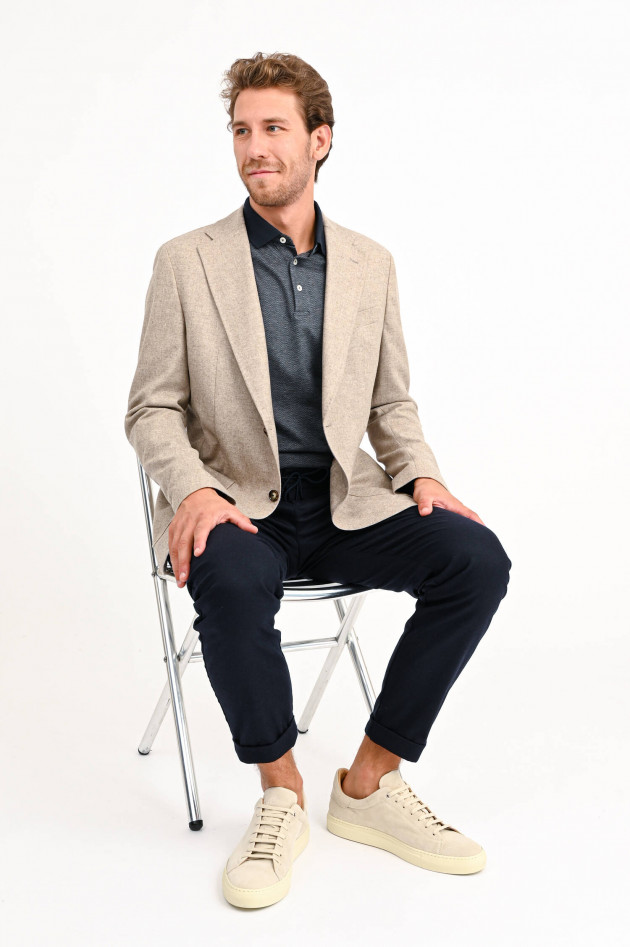 Hackett London Gemustertes Rugby Shirt in Anthrazit
