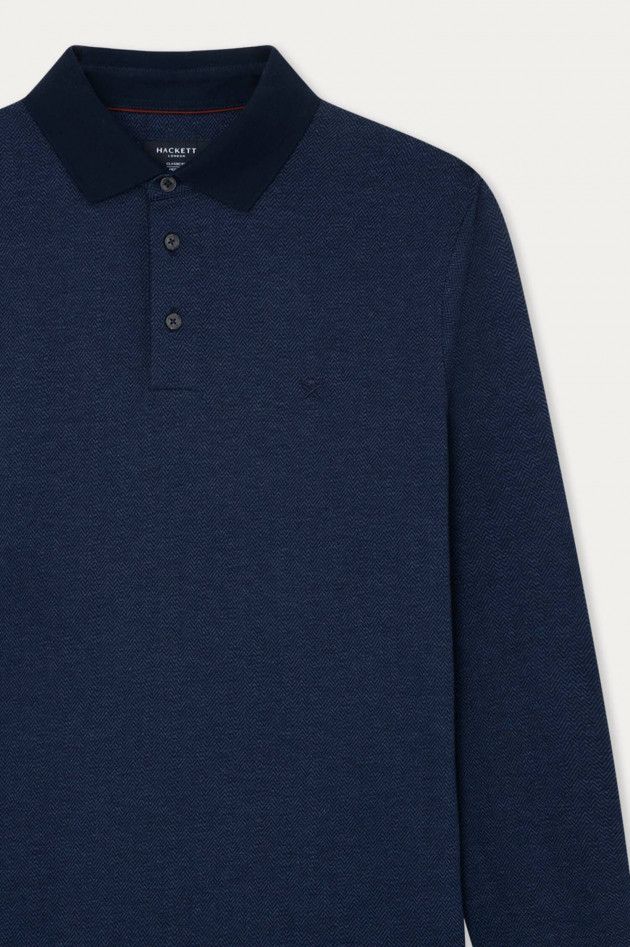 Hackett London Gemustertes Poloshirt in Dunkelblau/Navy