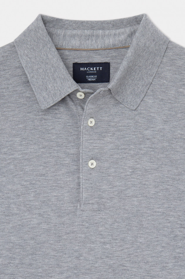 Hackett London Poloshirt in Grau meliert