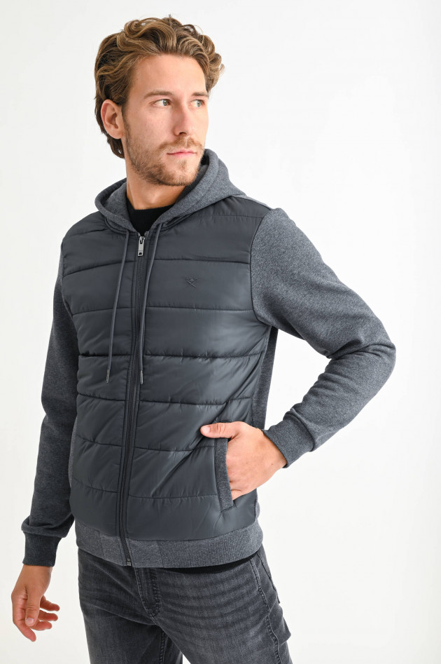 Hackett London Hoodie Jacke in Anthrazit
