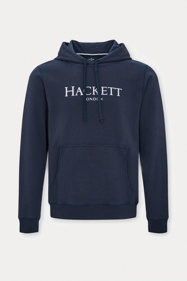 Hackett London Hoodie mit Brand-Schriftzug in Navy