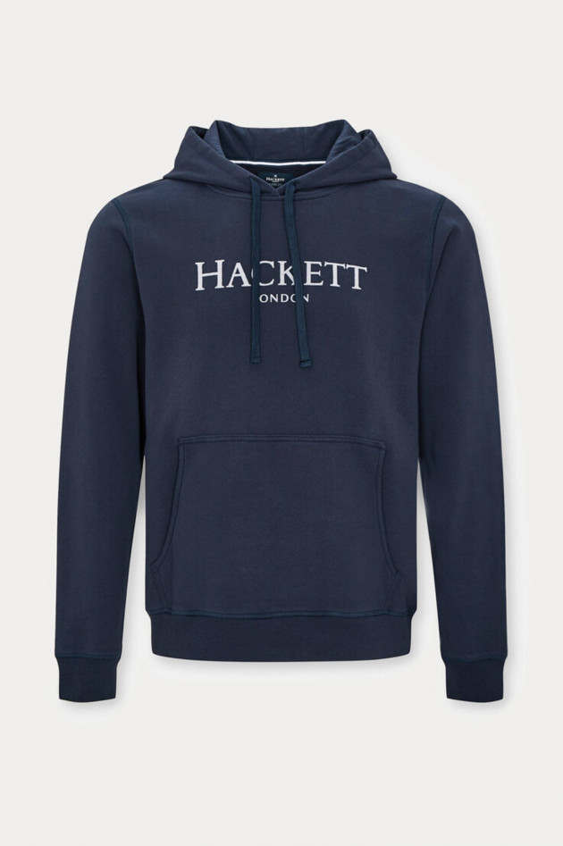 Hackett London Hoodie mit Brand-Schriftzug in Navy