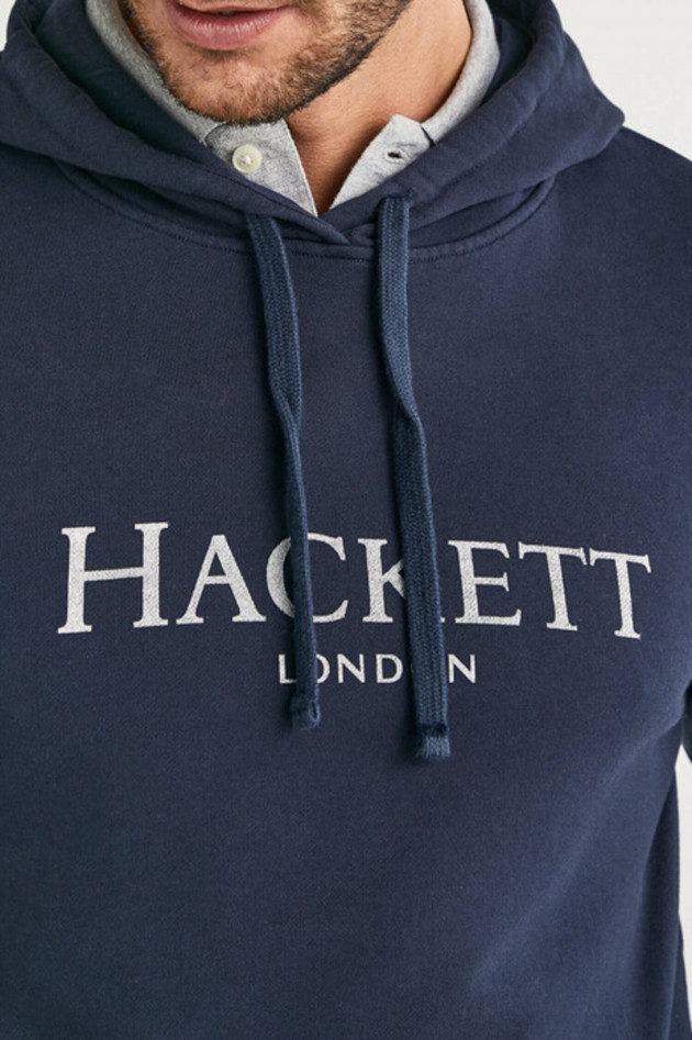 Hackett London Hoodie mit Brand-Schriftzug in Navy