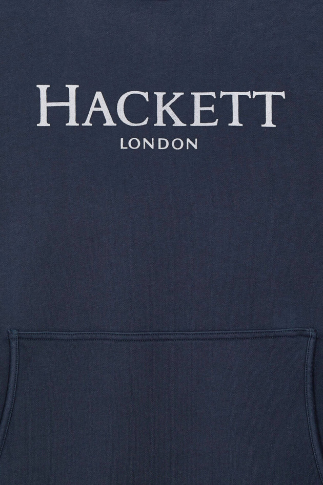 Hackett London Hoodie mit Brand-Schriftzug in Navy