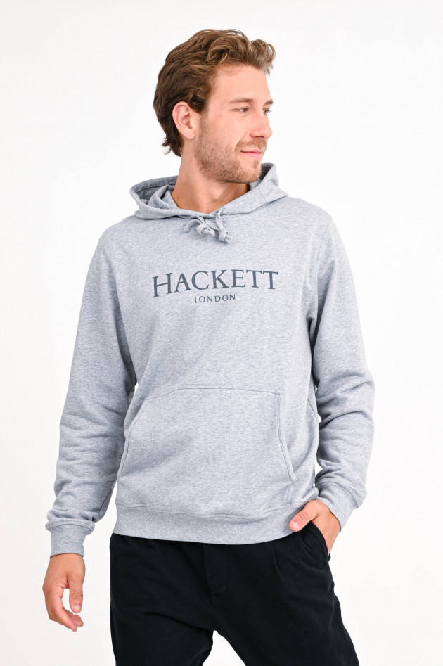 Hackett London Hoodie mit Logo-Print in Grau