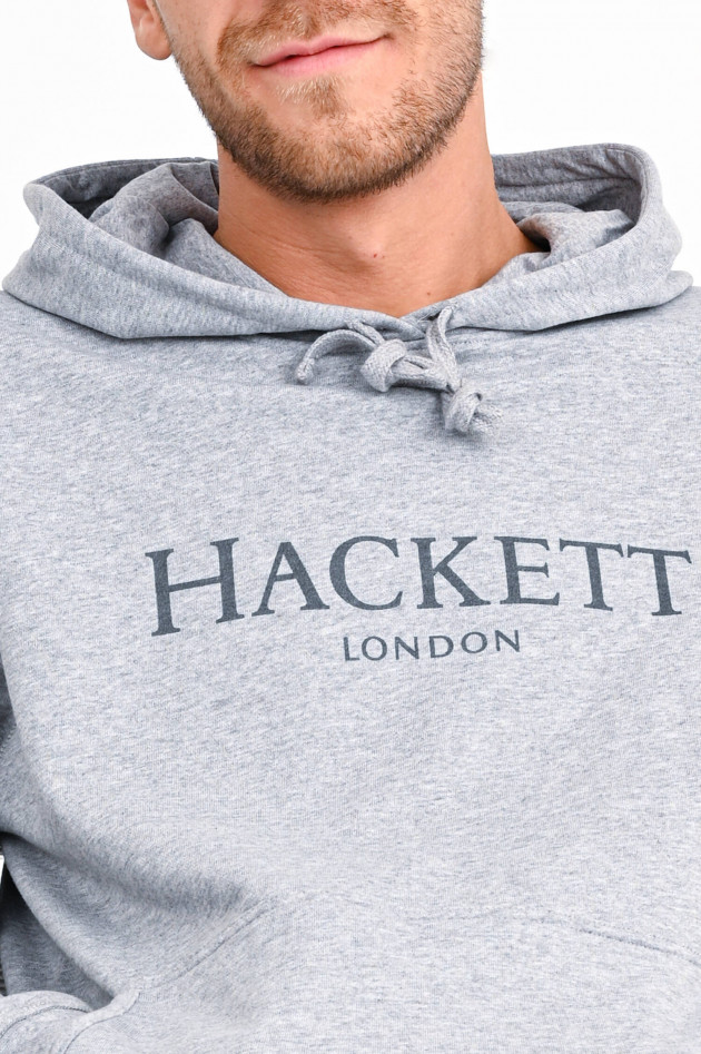 Hackett London Hoodie mit Logo-Print in Grau