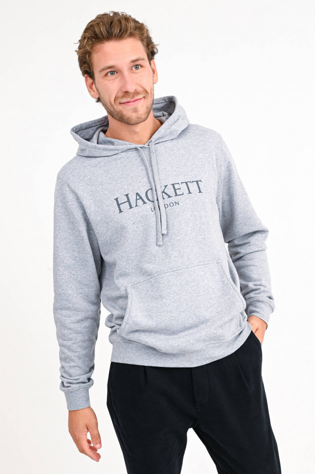 Hackett London Hoodie mit Logo-Print in Grau