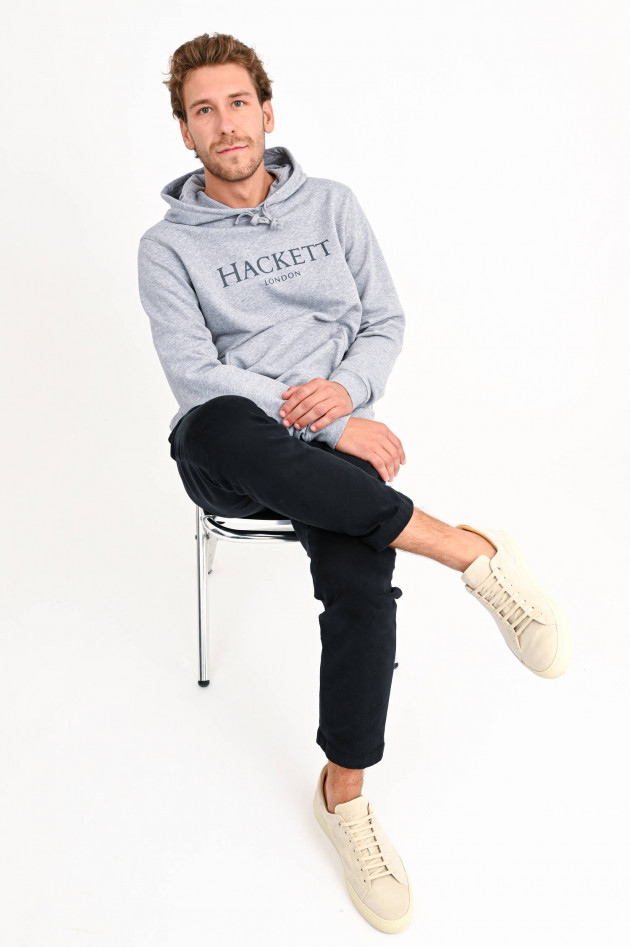 Hackett London Hoodie mit Logo-Print in Grau