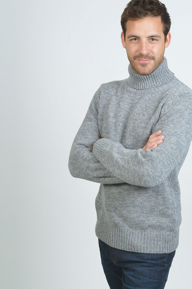 Hackett London Rollkragenpullover in Grau meliert