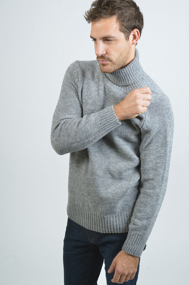 Hackett London Rollkragenpullover in Grau meliert