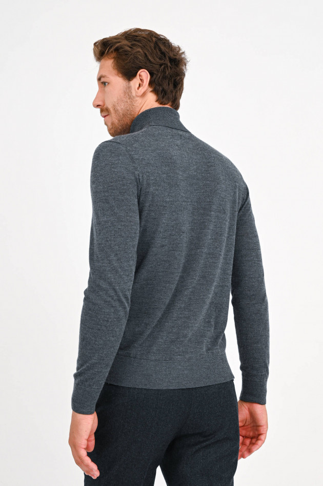 Hackett London Longsleeve aus Merinowolle-Seiden-Mix in Grau