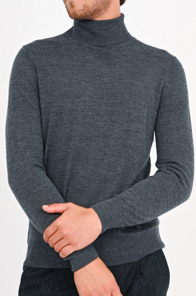 Hackett London Longsleeve aus Merinowolle-Seiden-Mix in Grau