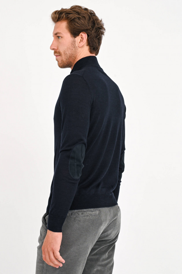 Hackett London Troyer aus Woll-Seiden-Mix in Navy