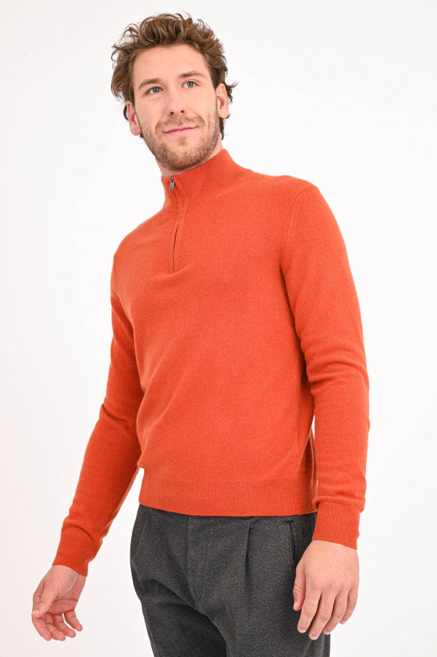 Hackett London Troyer aus Wollmix in Burned Orange