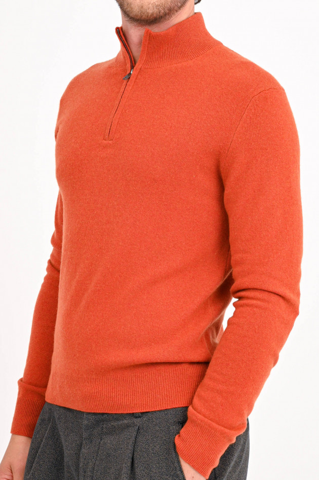 Hackett London Troyer aus Wollmix in Burned Orange