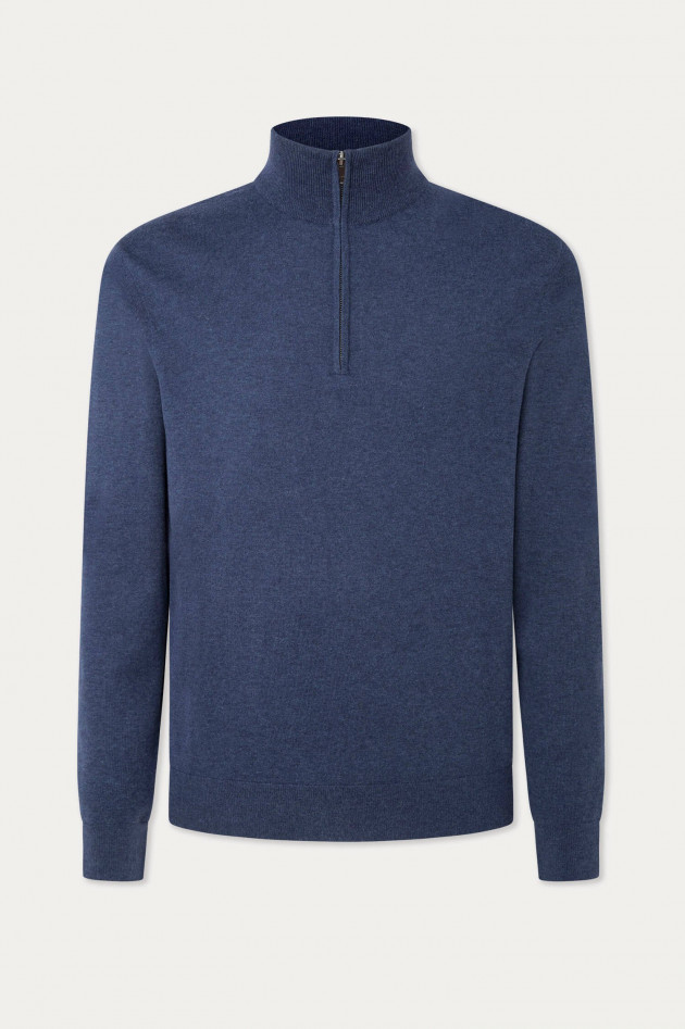 Hackett London Pullover aus Kaschmir und Baumwolle in Navy