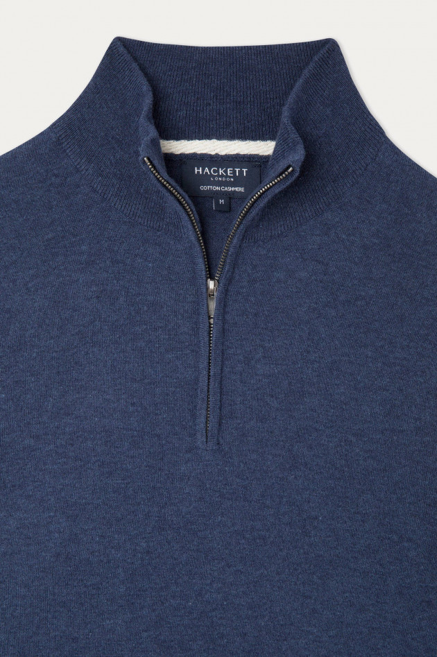 Hackett London Pullover aus Kaschmir und Baumwolle in Navy