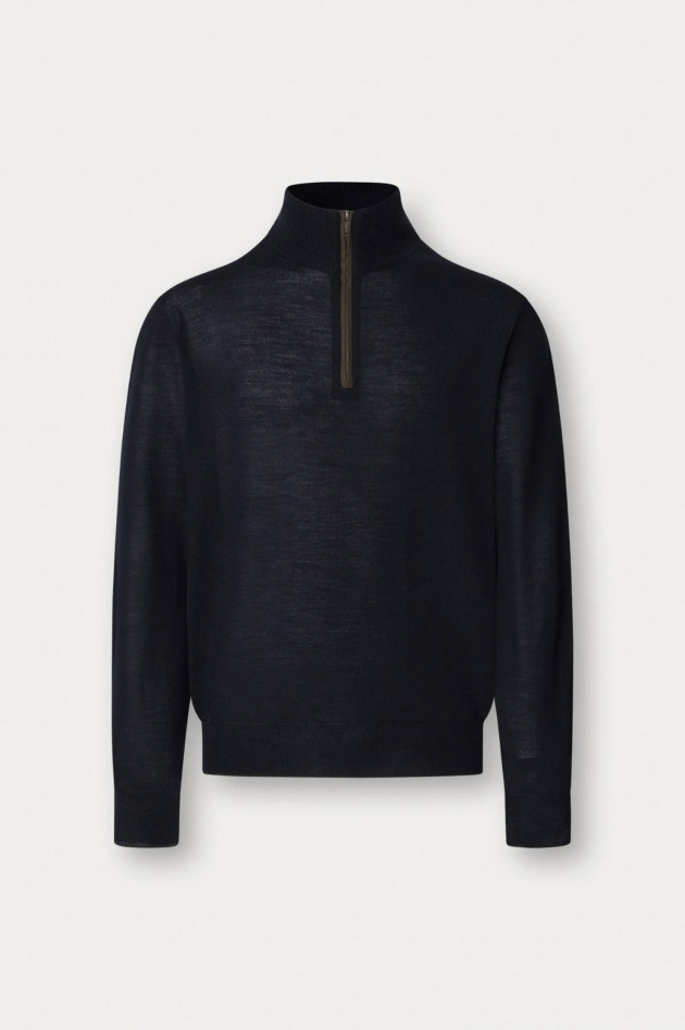 Hackett London Pullover aus Woll-Seiden-Mix in Midnight
