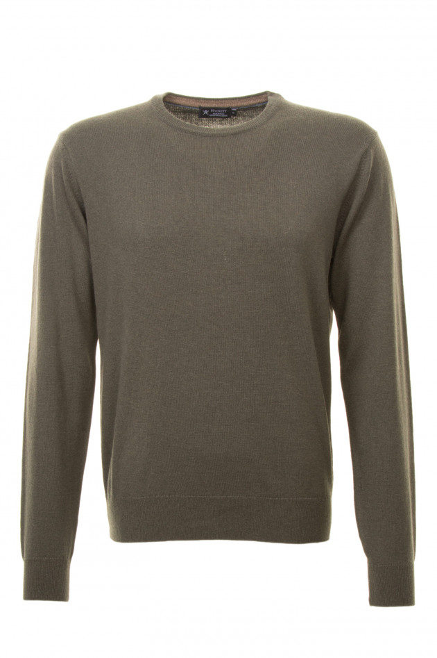 Hackett London Pullover mit Lederpatches in Grün