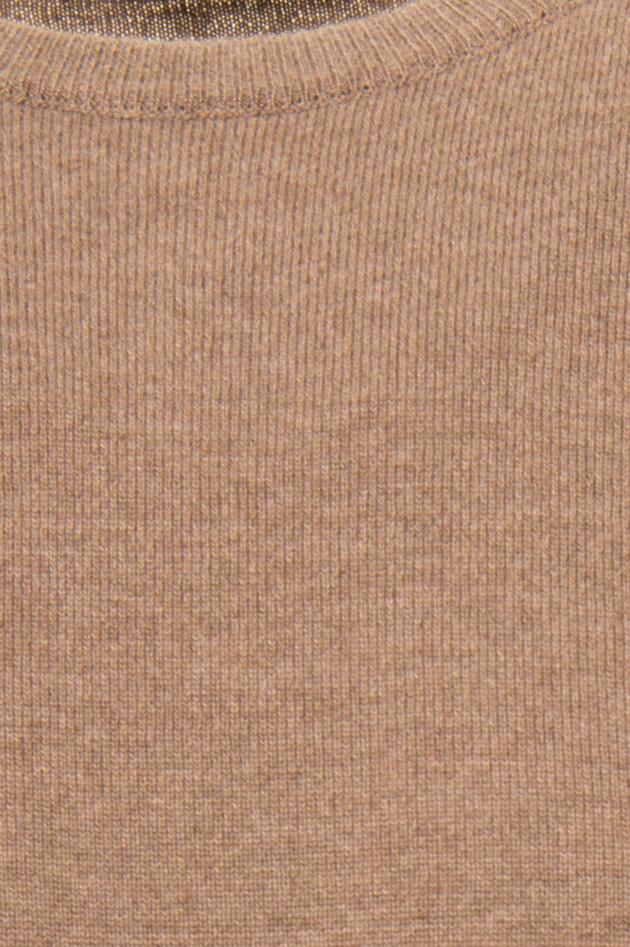Hackett London Pullover mit Lederpatches in Taupe