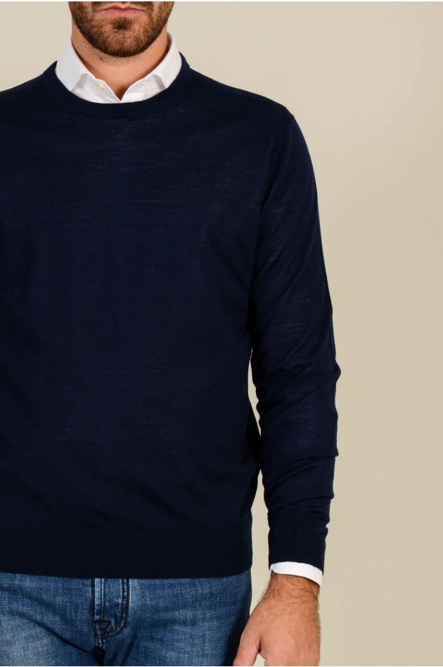 Hackett London Pullover aus Merinowolle in Navy