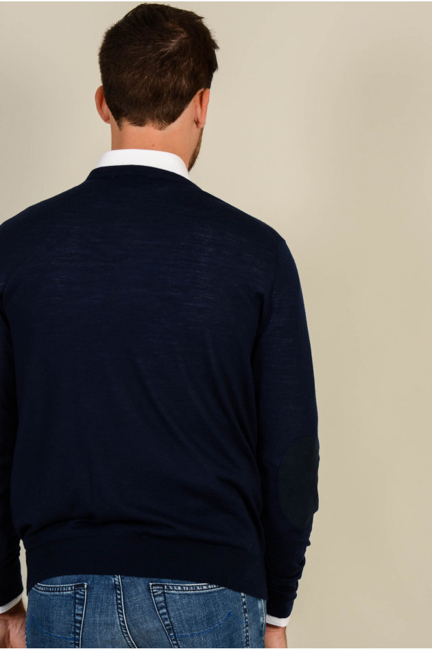 Hackett London Pullover aus Merinowolle in Navy