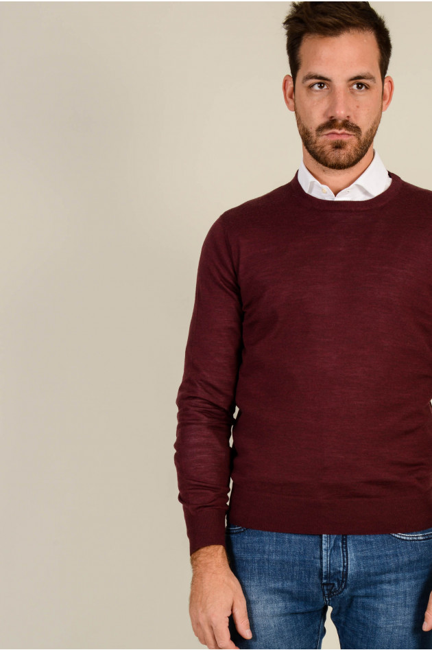 Hackett London Pullover aus Merinowolle in Bordeaux