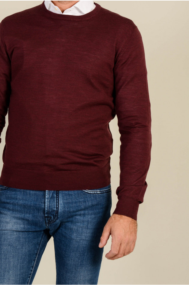 Hackett London Pullover aus Merinowolle in Bordeaux