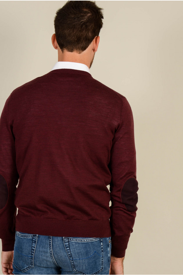 Hackett London Pullover aus Merinowolle in Bordeaux